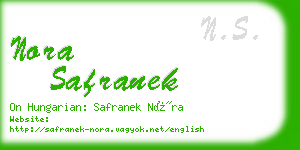 nora safranek business card